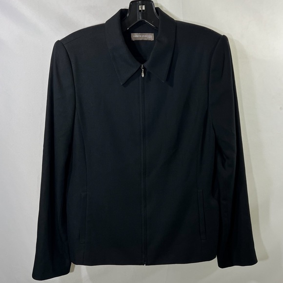 NWOT- Lovely 100% SILK VALERIE STEVENS BLK Petites Collection Jacket Size: 8P - Picture 3 of 7